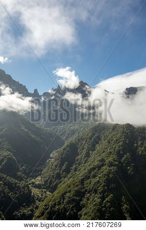 Pico do Arieiro seen from Balcoes Viewpoint Ribeiro Firo Madeira Portugal