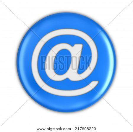3d illustration. Button with E-mail sign. Image with clipping path