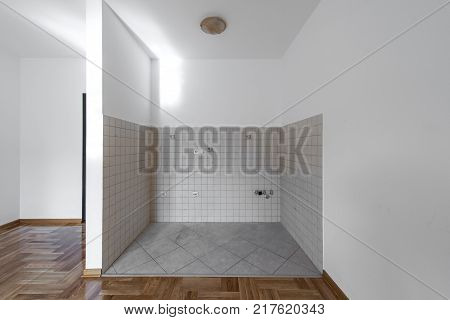 Place For Kitchen In New Empty Apatment