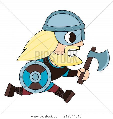 Viking Print for T-Shirt. Flat design. Vector illustration