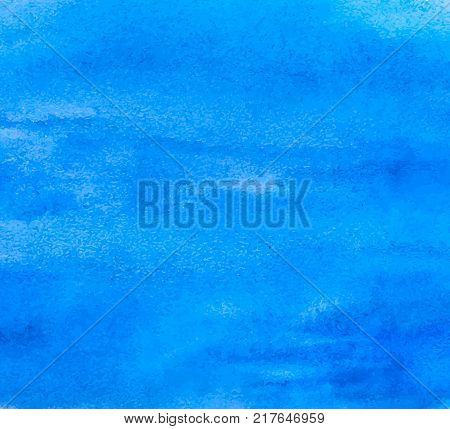 Blue abstract aquarelle background. Hand drawn watercolor texture