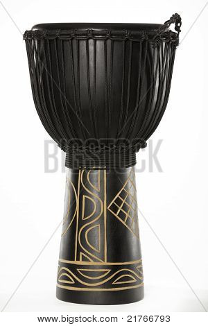 Zwarte Djembe Drum geïsoleerd op wit