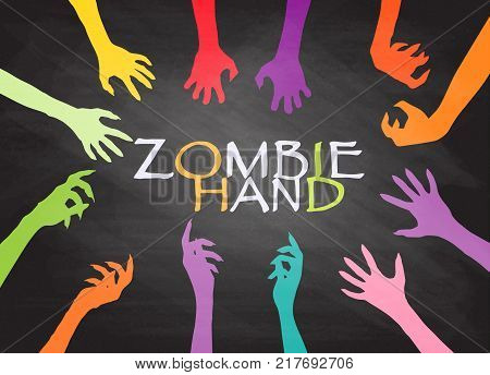 Zombie Hand Silhouette Clip Art Design Vector vector illustration.