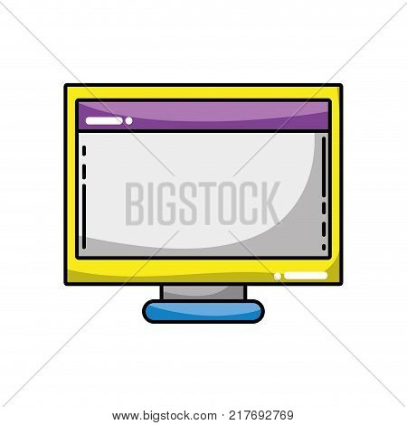 computer technology with screen and webside design vector illustration