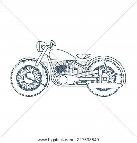 Vintage Motorcycle vector logo design template. bikeshop or motorcycle service icon. Vector Illustration