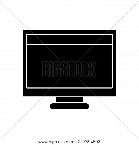 contour computer technology with screen and webside design vector illustration