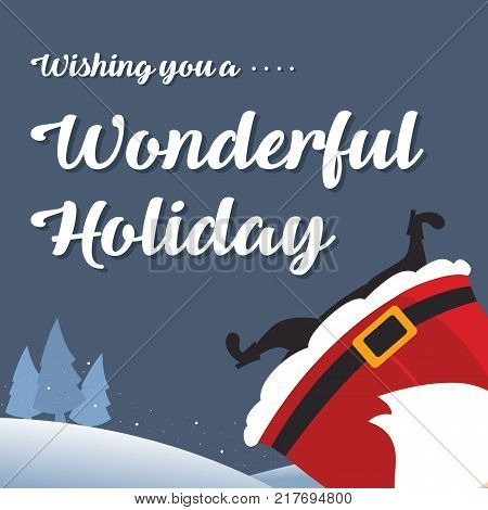 Cute Card Christmas With Santa Vector Illustration