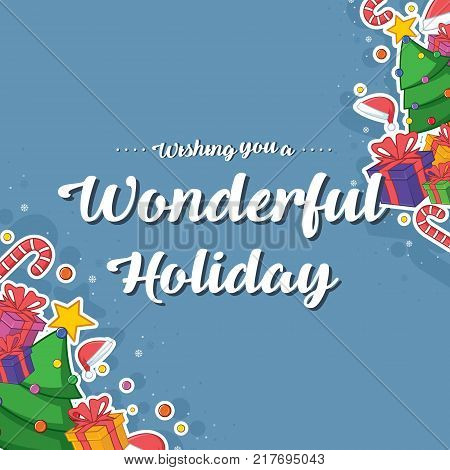 Happy Merry Christmas Card Style Vector Illustration