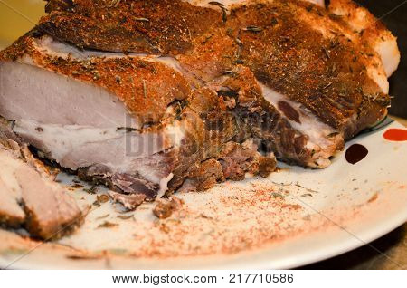 pork meat around the ribs made at home