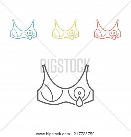 Breastfeeding bra line icon Vector signs for web graphics