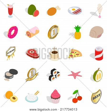 Flunkey icons set. Isometric set of 25 flunkey vector icons for web isolated on white background