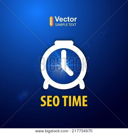 Seo clock concept background and vector illustration