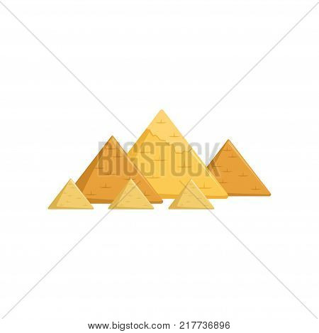 Egyptian great pyramids, attractions of Egypt vector Illustration on a white background