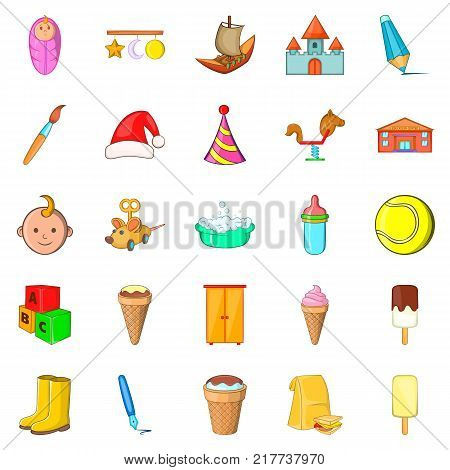 Babe icons set. Cartoon set of 25 babe vector icons for web isolated on white background