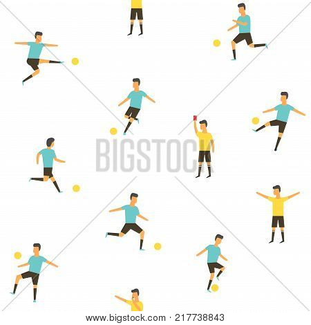 Football soccer players seamless vector. Sport championship vector.