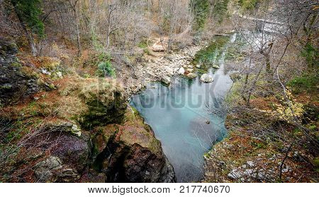 Soteska Vintgar, The Vintgar Gorge Or Bled Gorge In Slovenia.