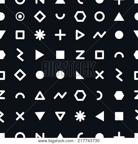 Seamless geometric pattern in the style of Memphis. Abstract background with geometric shapes in the style of the 80s. Stock vector