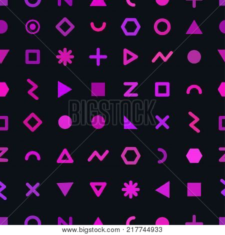 Seamless geometric pattern in the style of Memphis. Abstract background with geometric shapes in the style of the 80s. Stock vector