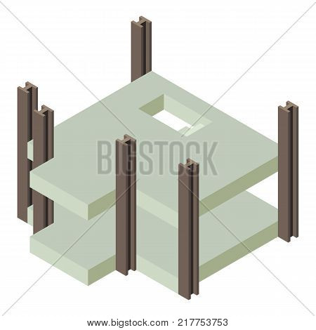 Building construction city icon. Isometric illustration of building construction city vector icon for web