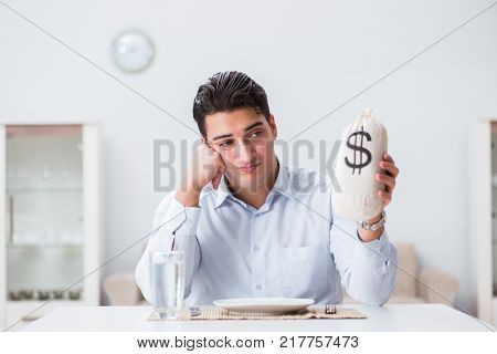 Concept of expensive dining in restaurants