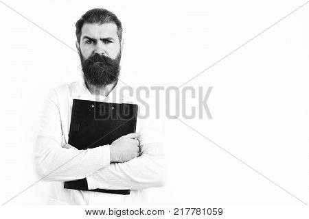 Bearded Brutal Caucasian Doctor Or Postgraduate Student