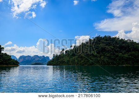 Observation Site Of Lake Cheo Lan, Thailand.