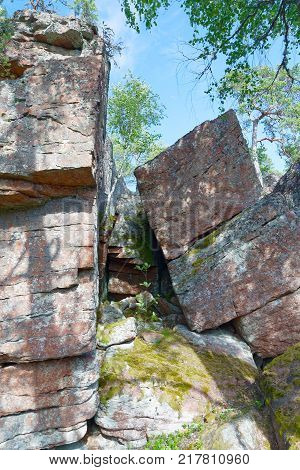 Rocks with cubic shape on Aland Autonomous province of Finland