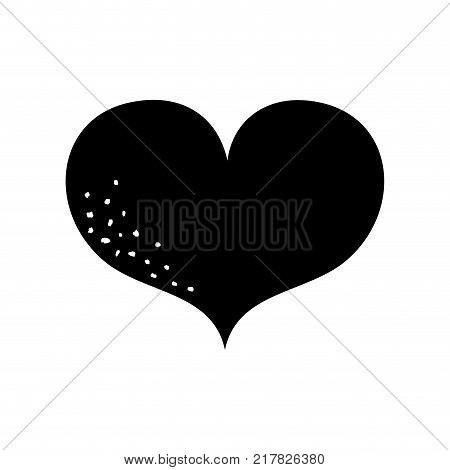 contour heart symbol of love and passion iconvector illustration