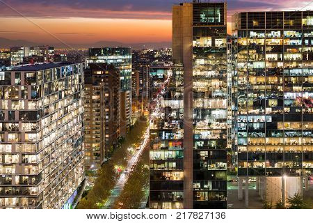 Office corporate buildings at Nueva Las Condes financial district