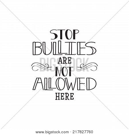 Stop bullies are not allowed here. Conceptual vector illustration. Social problems of humanity.