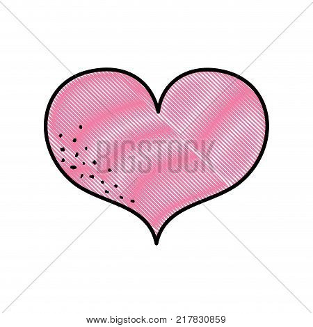 grated heart symbol of love and passion iconvector illustration