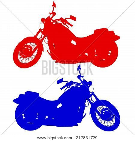 Black silhouettes Motocross rider on a motorcycle. Vector illustrations.