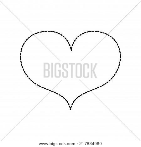 dotted shape heart symbol of love and passion iconvector illustration