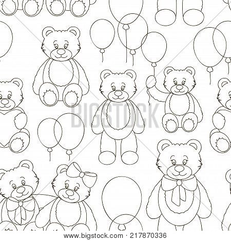 Vector Set of bear icon pattern isolated on white background. Vector illustration, EPS 10