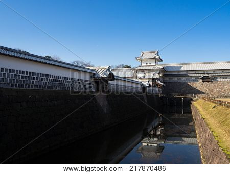 The main tower (Tenshu) of Nagoya Castle over blue sky
