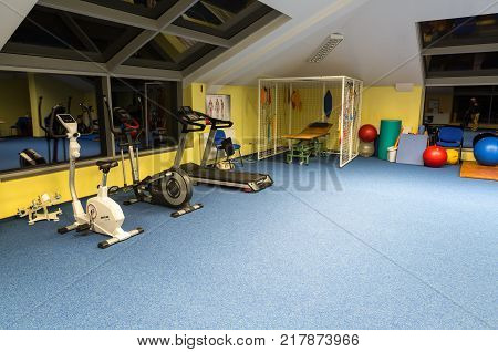 WISLA POLAND - OCTOBER 23 2105: Gym and fitness room at the rehabilitation center for the disabled in Wisla Poland