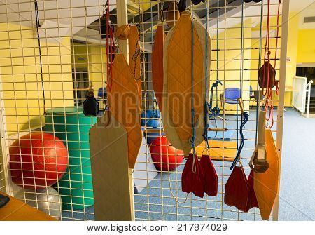 WISLA POLAND - OCTOBER 23 2105: Gym and fitness room at the rehabilitation center for the disabled in Wisla Poland