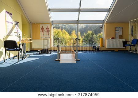 WISLA POLAND - OCTOBER 23 2105: Gym and fitness room at the rehabilitation center for the disabled in Wisla Poland