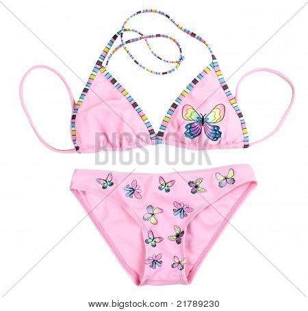 Różowy Leotard z wzorzystych motyle