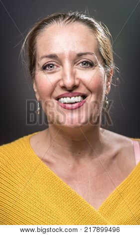 Portrait Of 40-year-old Woman With Different Emotions
