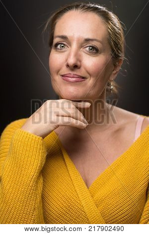 Portrait Of 40-year-old Woman With Different Emotions