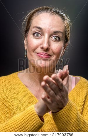 Portrait Of 40-year-old Woman With Different Emotions