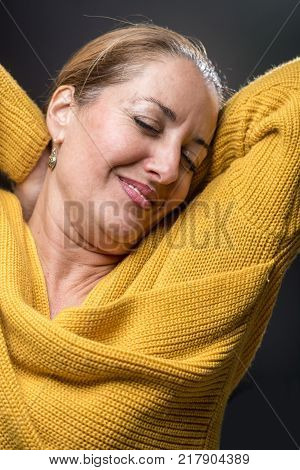 Portrait Of 40-year-old Woman With Different Emotions