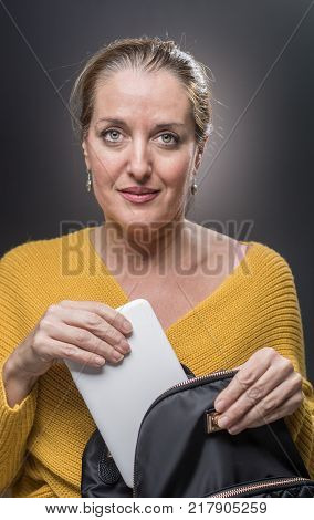 Portrait Of 40-year-old Woman With Different Emotions