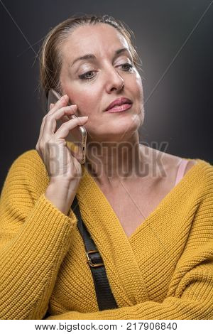 Portrait Of 40-year-old Woman With Different Emotions
