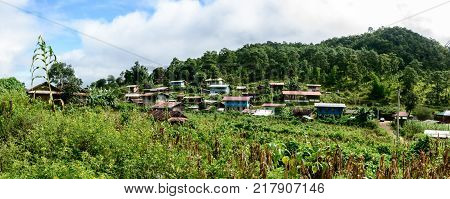 Pan Pat village. It is the place of Kayan tribe, Kayah State, Myanmar, Oct-2017