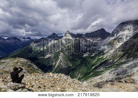 Rocky Mountains. Beautiful high mountains Glaciers in Beautiful Rocky Mountains in Canada