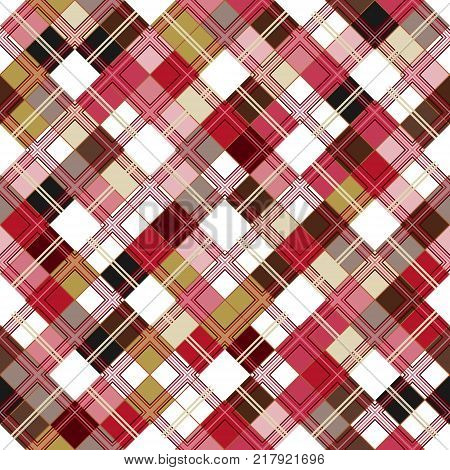 Seamless tartan pattern. Checkered colorful pnk texture for clothing fabric prints and home textile.
