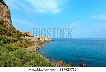 Evening Alcamo Town And Sea Bay, Sicily, Italy