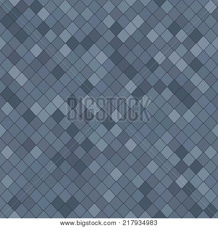 Stylised shingles. Abstract seamless pattern. Shades of gray. Random rhomb texture. For decoration wallpaper web-page background.